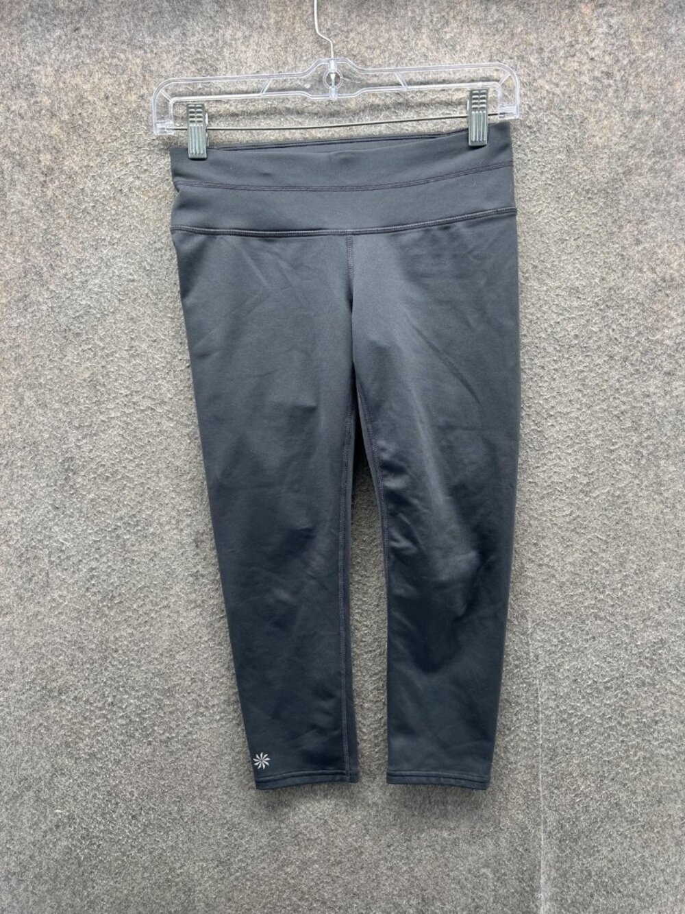 Athleta Leggings Womens XS Gray Capri Zip Pocket Running Yoga Gym Athletic